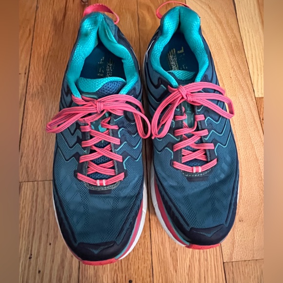 HOKA ONE ONE Clifton 4 1016724 BCCM Blue Running Casual sneakers Size 8 - Picture 2 of 9